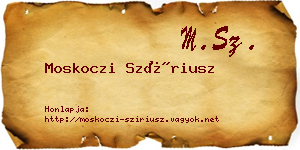 Moskoczi Szíriusz névjegykártya